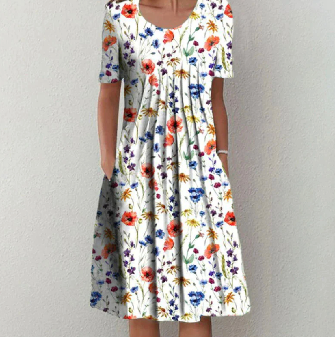 Daisy Damen-Midikleid – Leuchtender Druck, Sommer-Essential