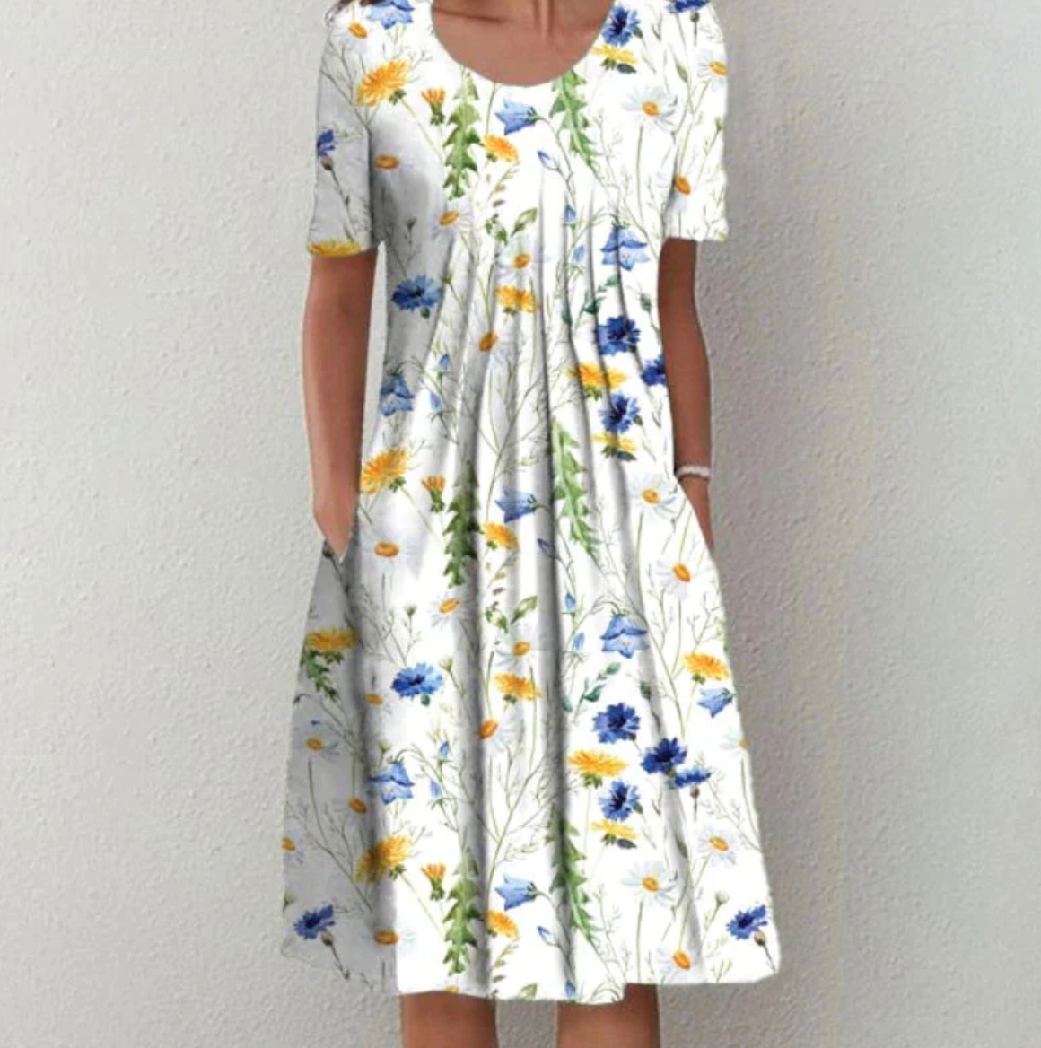 Daisy Damen-Midikleid – Leuchtender Druck, Sommer-Essential