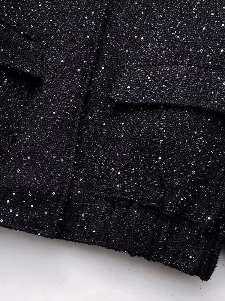 Liro Jacke Damen Glänzend mit Pailletten für besondere Anlässe | Stehkragen, Langarm, Elegante Verarbeitung 4