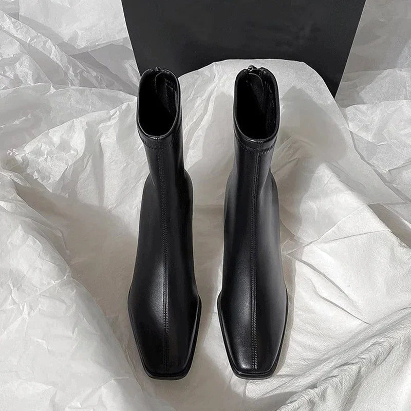 Vinta Elegante Stiefeletten für Damen | Warm, Dicke Sohle, Quadratische Zehen 3
