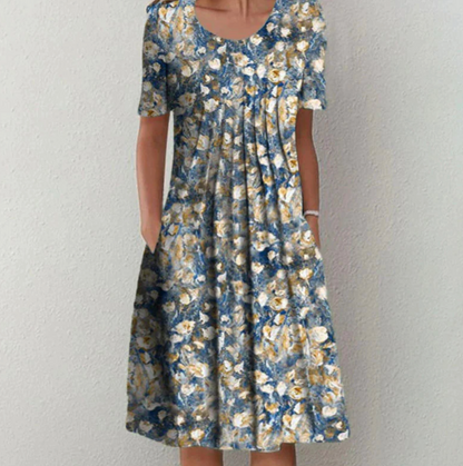 Daisy Damen-Midikleid – Leuchtender Druck, Sommer-Essential