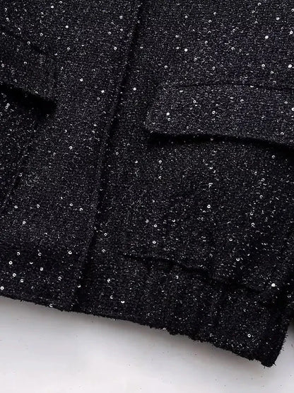 Liro Jacke Damen Glänzend mit Pailletten für besondere Anlässe | Stehkragen, Langarm, Elegante Verarbeitung 4