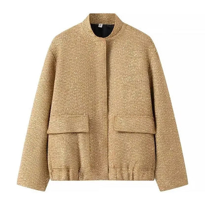 Liro Jacke Damen Glänzend mit Pailletten für besondere Anlässe | Stehkragen, Langarm, Elegante Verarbeitung 8