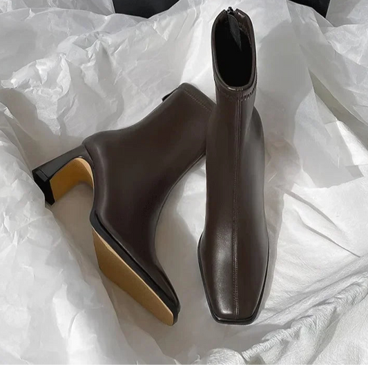 Vinta Elegante Stiefeletten für Damen | Warm, Dicke Sohle, Quadratische Zehen 0