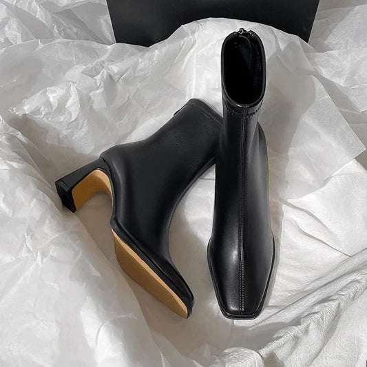 Vinta Elegante Stiefeletten für Damen | Warm, Dicke Sohle, Quadratische Zehen 7